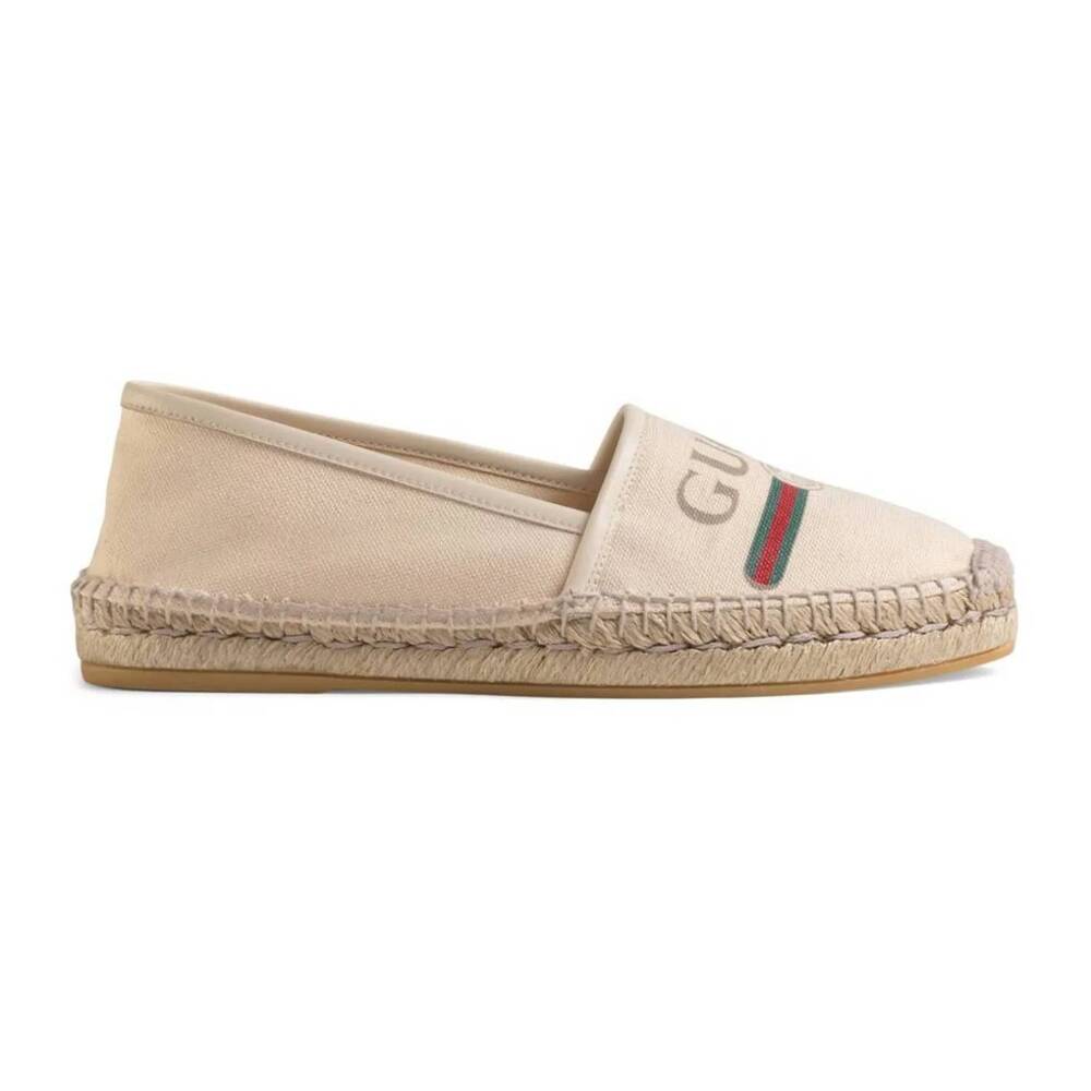 NEW GUCCI women's canvas espadrille in beige